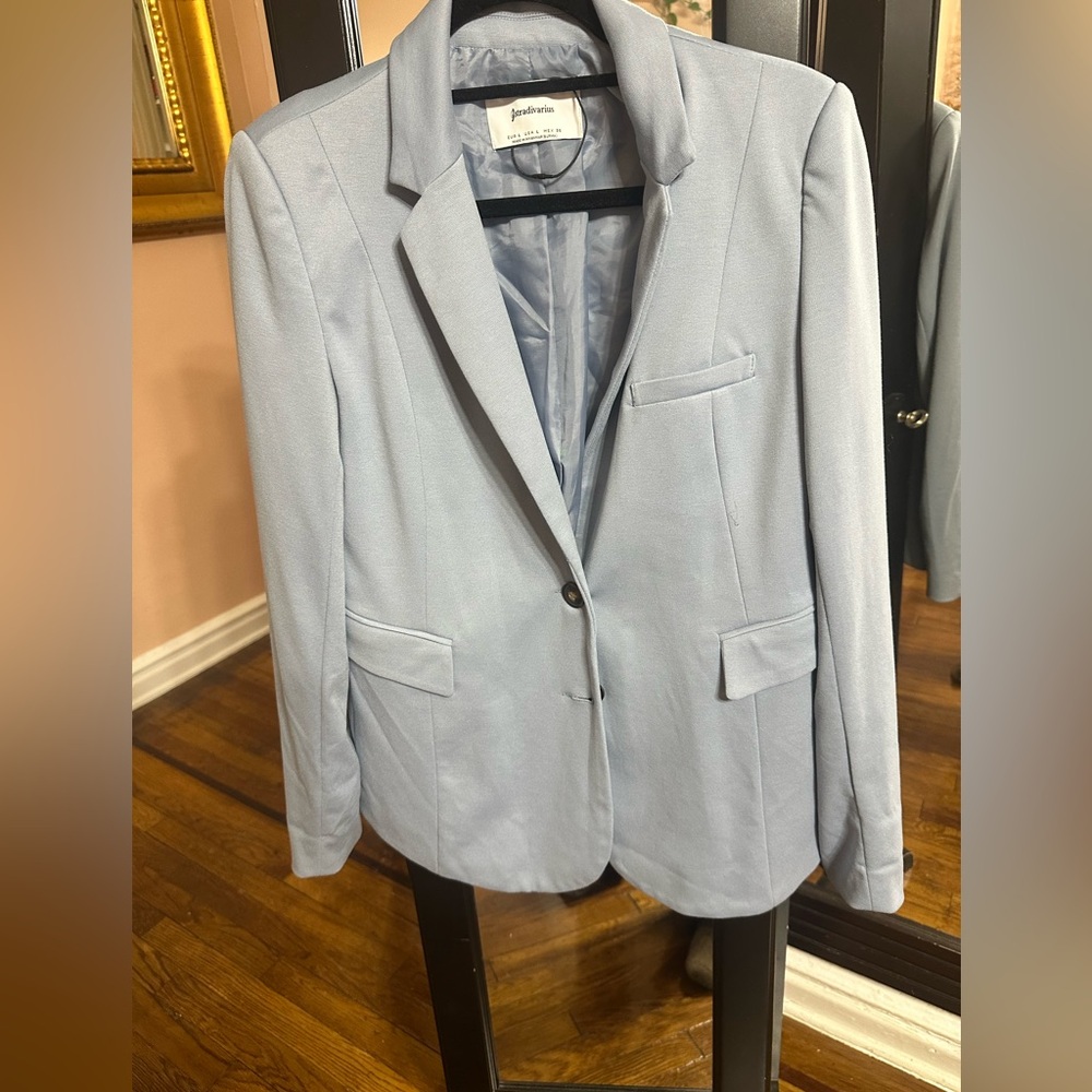 Stradivarius Sky Blue Blazer